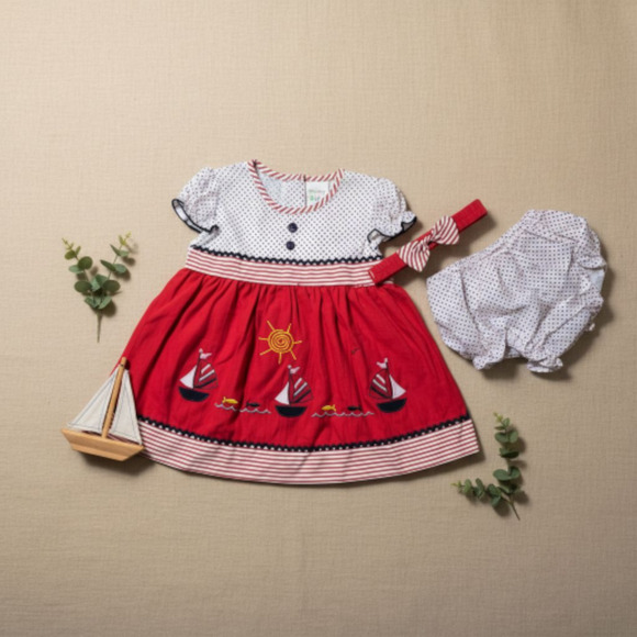 New Baby Girl Dress Set with matching headband underwear size 3 to 6 months - Picture 1 of 3